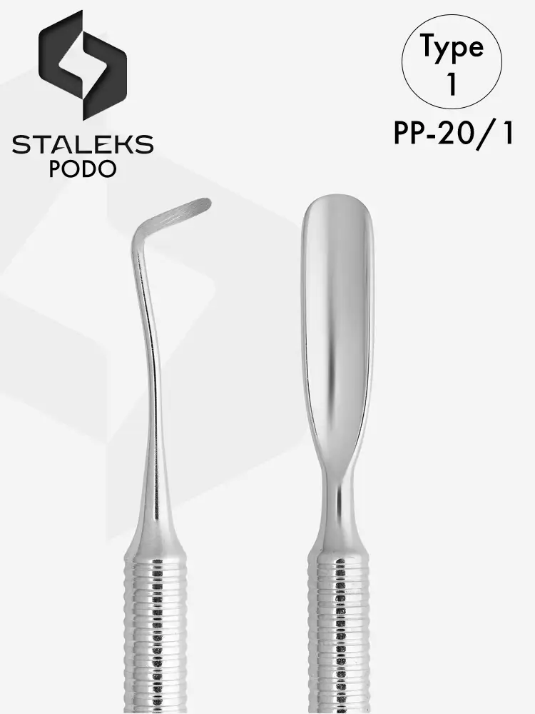 Staleks PRO Pedicure tool Podo 20 Curette & Rounded Pusher Type 1