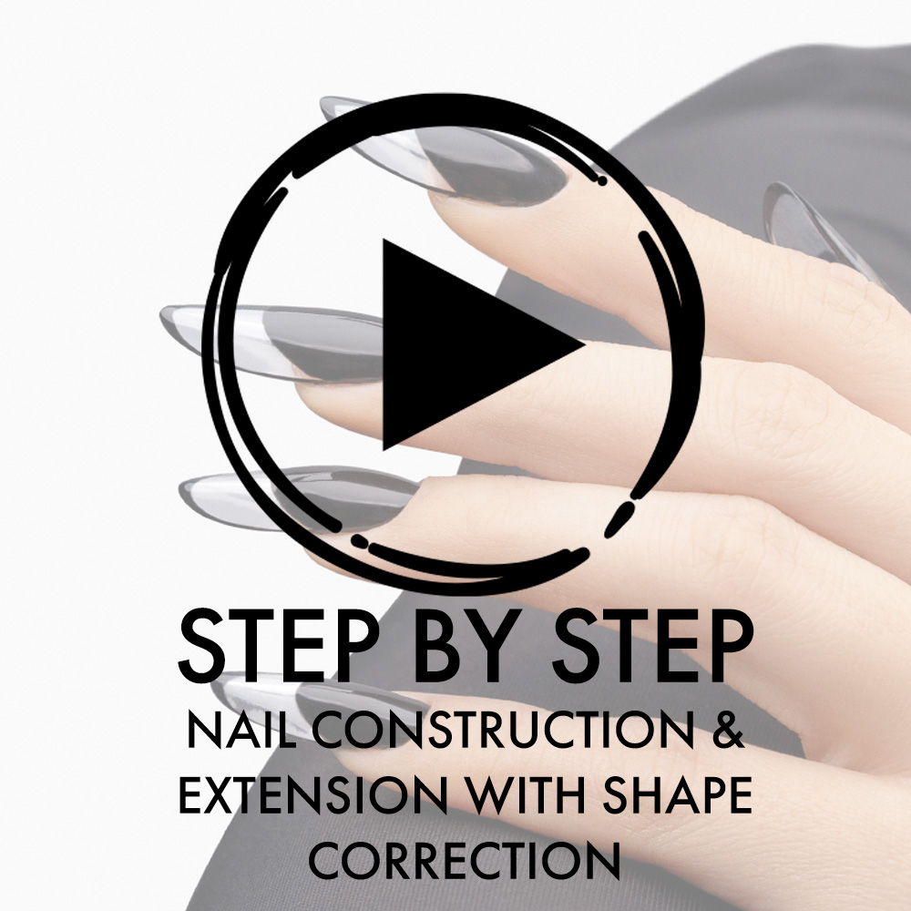 STEP BY STEP NAIL CONSTRUCTION EXTENSION WITH SHAPE CORRECTION