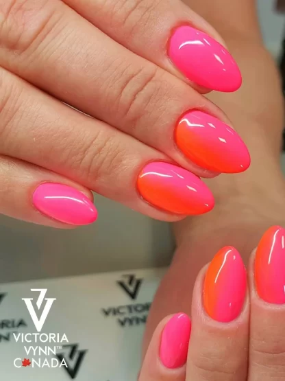 neon hot pink nails