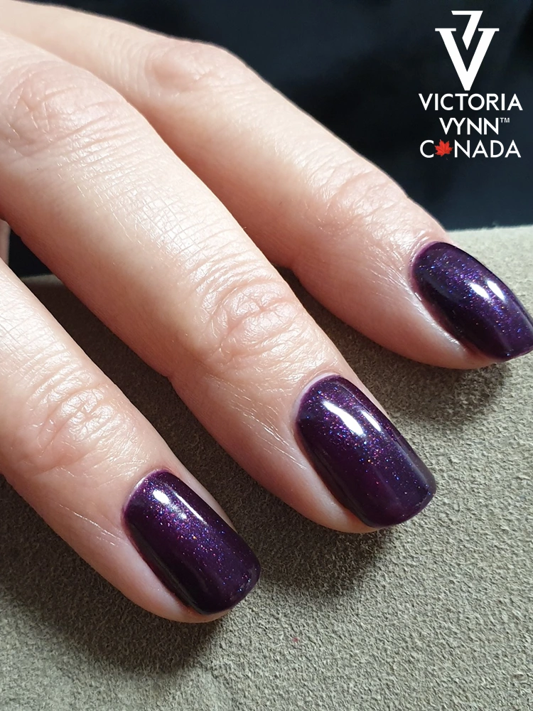 Best Shimmery Dark Pruple Nails Victoria VYNN Pure Creamy Hybrid 061 After Party