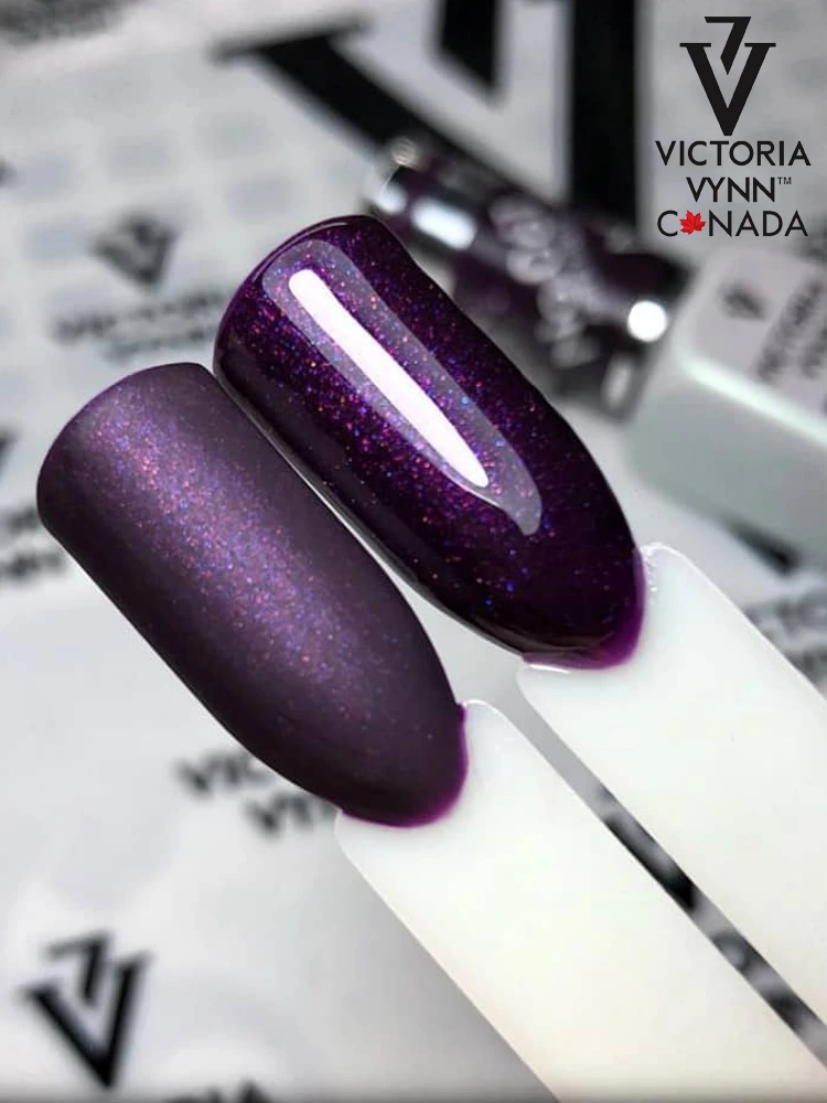 Best Shimmery Dark Pruple Nails Victoria VYNN Pure Creamy Hybrid 061 After Party 1 2