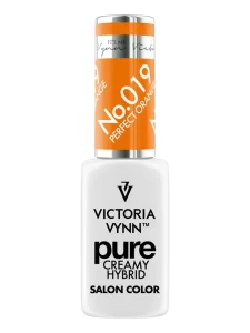 Ongles en gel orange parfait Victoria VYNN Pure Creamy Hybrid 019 Perfect Orange