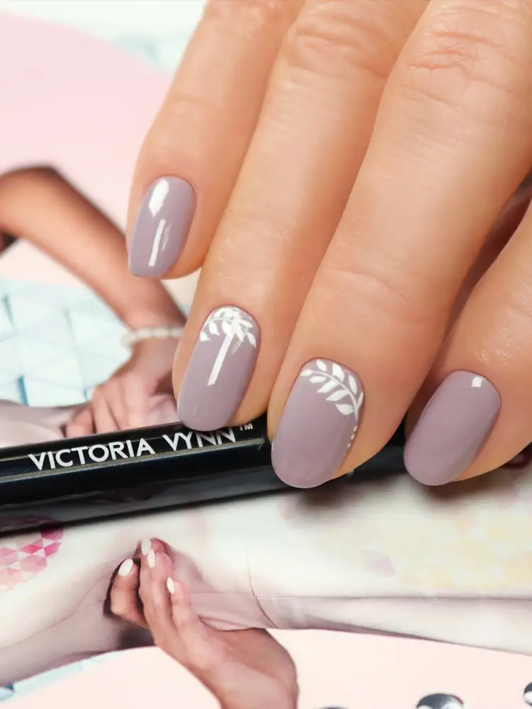 amazing purple grey nails victoria vynn pure 094 storybook charm