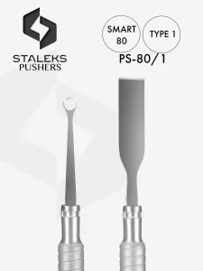 Outil 2en1 pour repousser les cuticules Staleks Smart 80 Type 1 droit, plat et repousseur de boucles