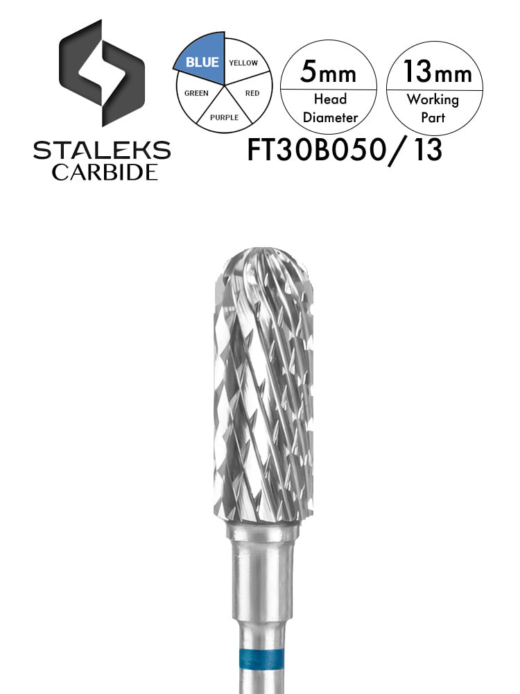 Staleks PRO Carbide Nail Drill Bit "Rounded Cylinder" 6 Carbide Safe Rounded Cylinder blue 5mm
