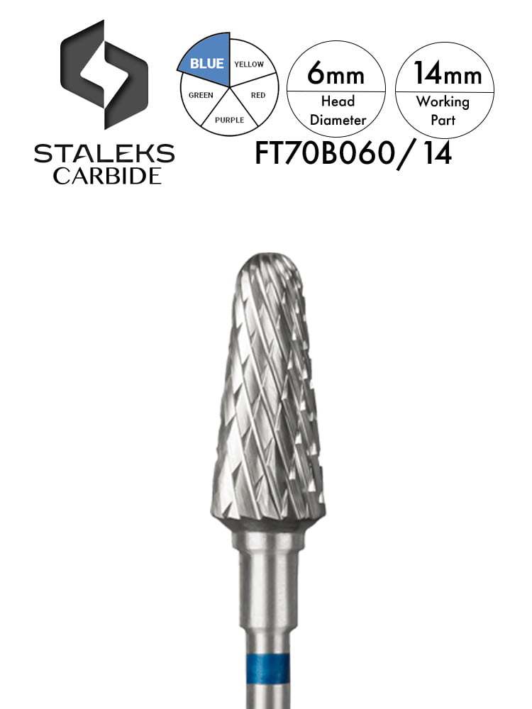 Staleks PRO Carbide Nail Drill Bit “Frustum” 6 Frustum Carbide blue 6mm