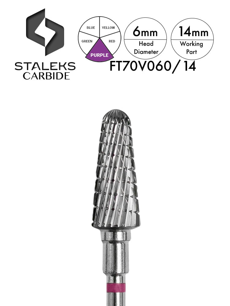 Staleks PRO Carbide Nail Drill Bit “Frustum” 8 Frustum Carbide purple 6mm