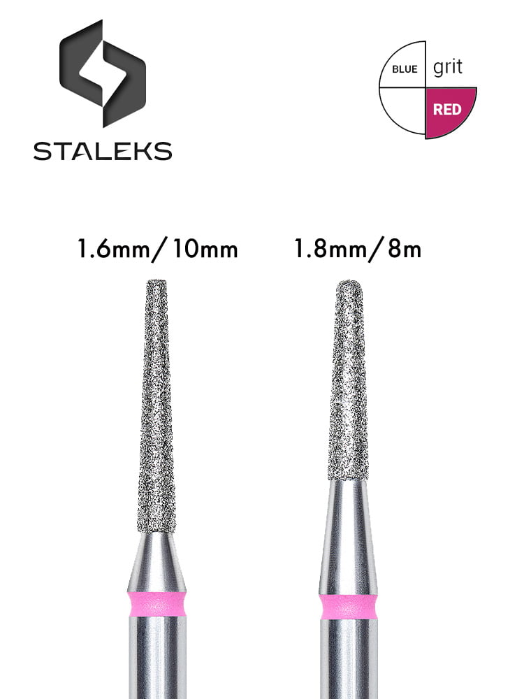Staleks PRO Expert Diamond Nail Drill Bit "Frustum" 4 Frustum Red