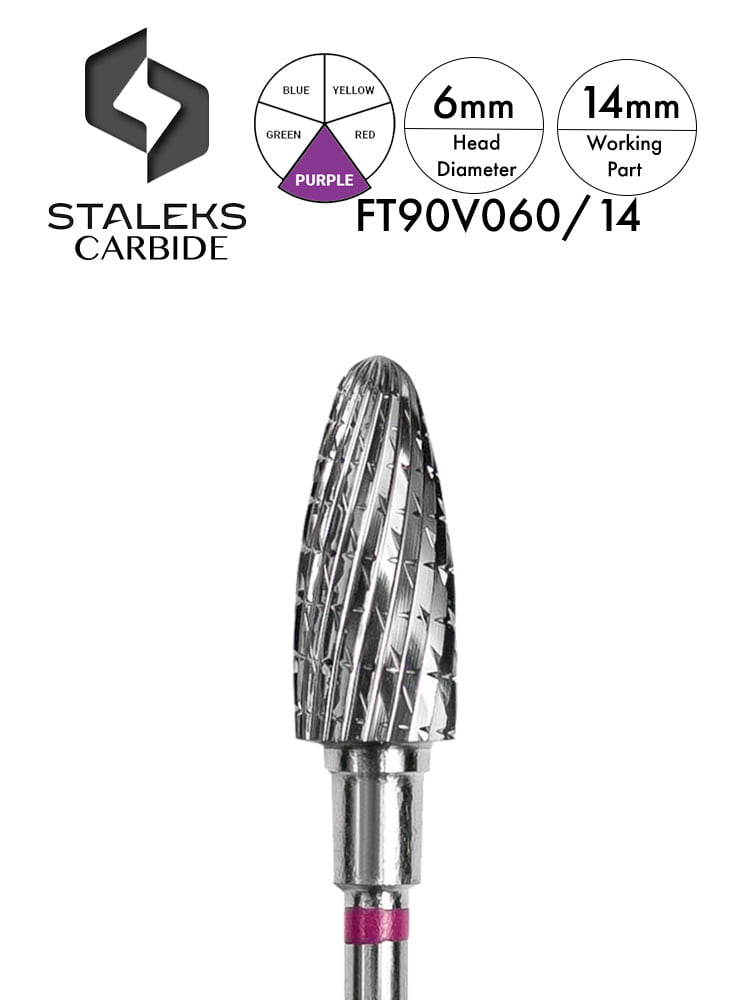 Staleks PRO Carbide Nail Drill Bit “Corn” 8 STALEKS CARBIDE NAIL DRILL BIT PURPLE 6
