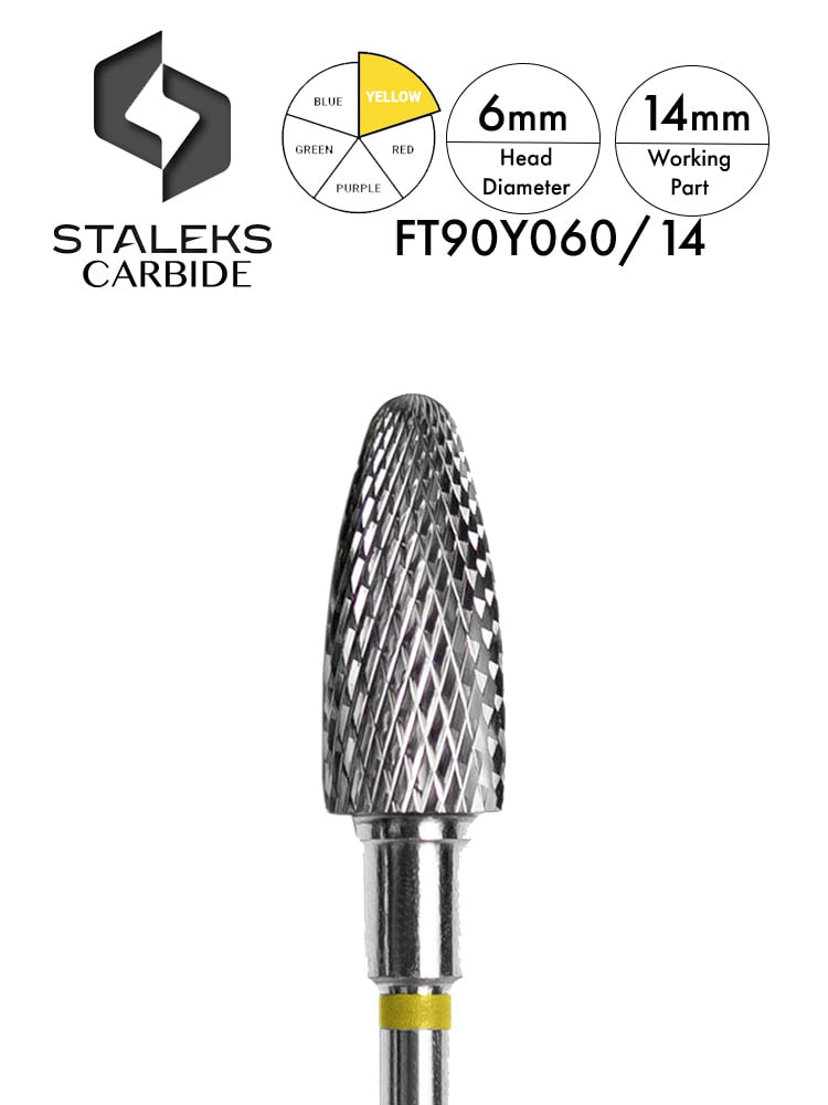 Staleks PRO Carbide Nail Drill Bit “Corn” 10 STALEKS CARBIDE NAIL DRILL BIT YELLOW 6