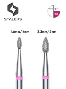 Staleks Best Drop Diamond Efile Nail Drill Bits red