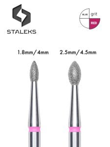Staleks Best Pointed Bud Diamond Nail Bits red