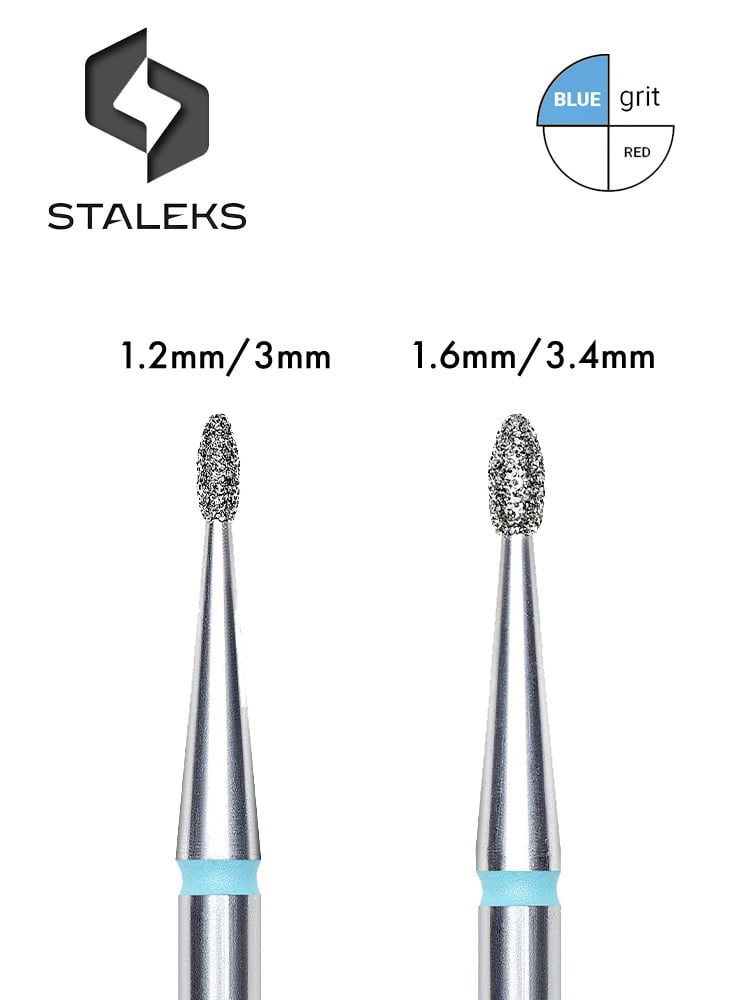 Staleks PRO Expert Diamond Nail Drill Bit “Rounded Bud” 6 Staleks Rounded Bud blue