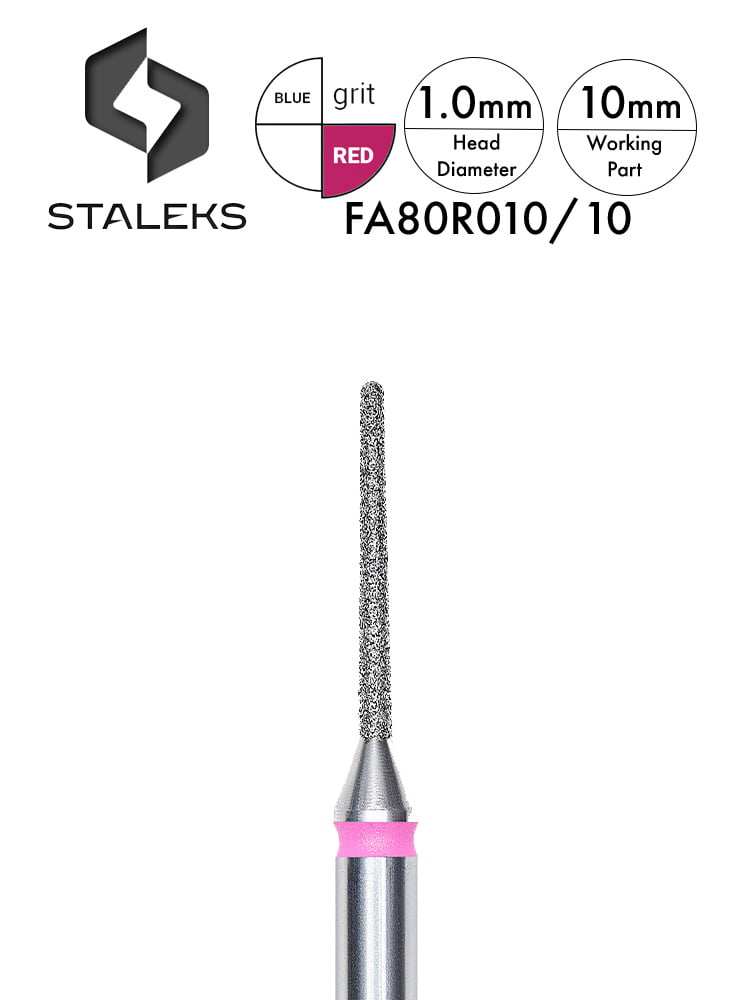 Staleks PRO Expert Diamond Nail Drill Bit "Needle" 4 needle red