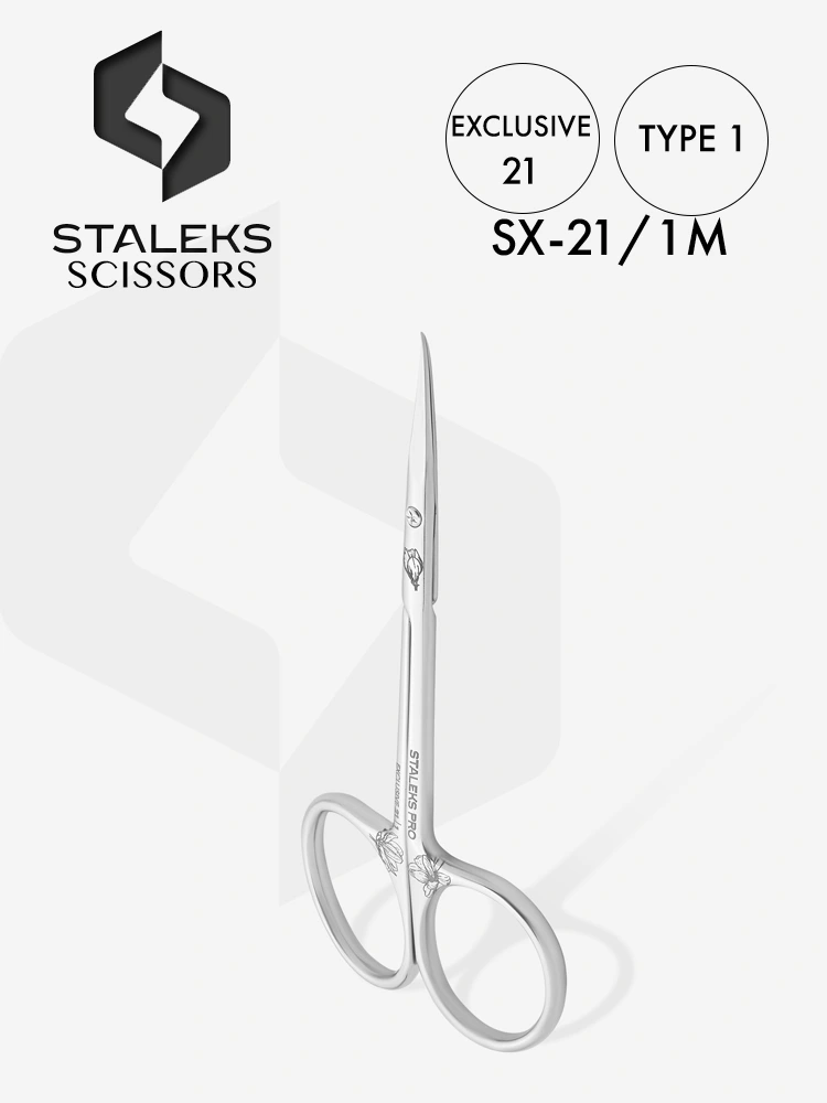 Staleks Super Fine Curved Cuticle Scissors Exclusive 21 Type 1 1 1