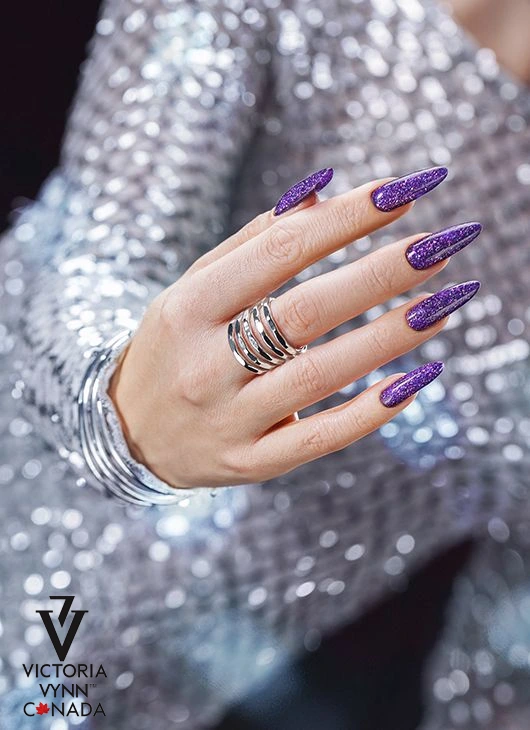 flashing disco gel polish Victoria VYNN 325 Techno Violet