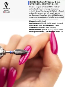 Victoria VYNN best premium carbide nail drill bits professional cyclone 6mm