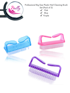Nailly Professional Big Plastic Nail Cleaning Brush  (Pack of 3)