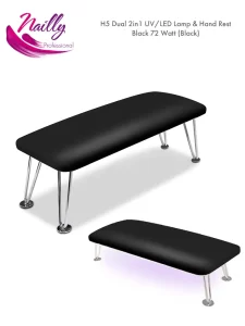 Nailly Professional H5 Dual 2in1 UV LED Lamp and Arm Rest Black 72 Watt_