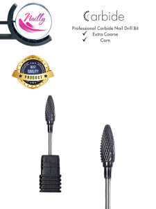 Nailly Professional Carbide Nail Drill Bit Corn Extra Coarse Black (mèche à clous en carbure de tungstène extra grossière)