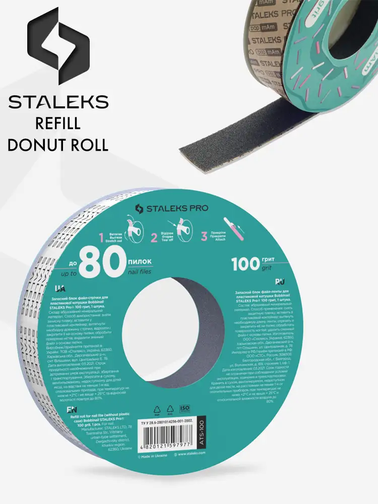 staleks pro nail file adhesive refill donut roll 1 1