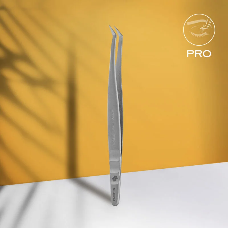 Staleks PRO Professional eyelash tweezers EXPERT 40 TYPE 13 (L-shaped, 40′) 2 pinczet dlya resnicz te 40 13 800x800 1