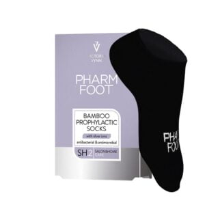 Pharm Foot Bamboo Socks After Treatment with Microsilver Size 43-46 (Black)