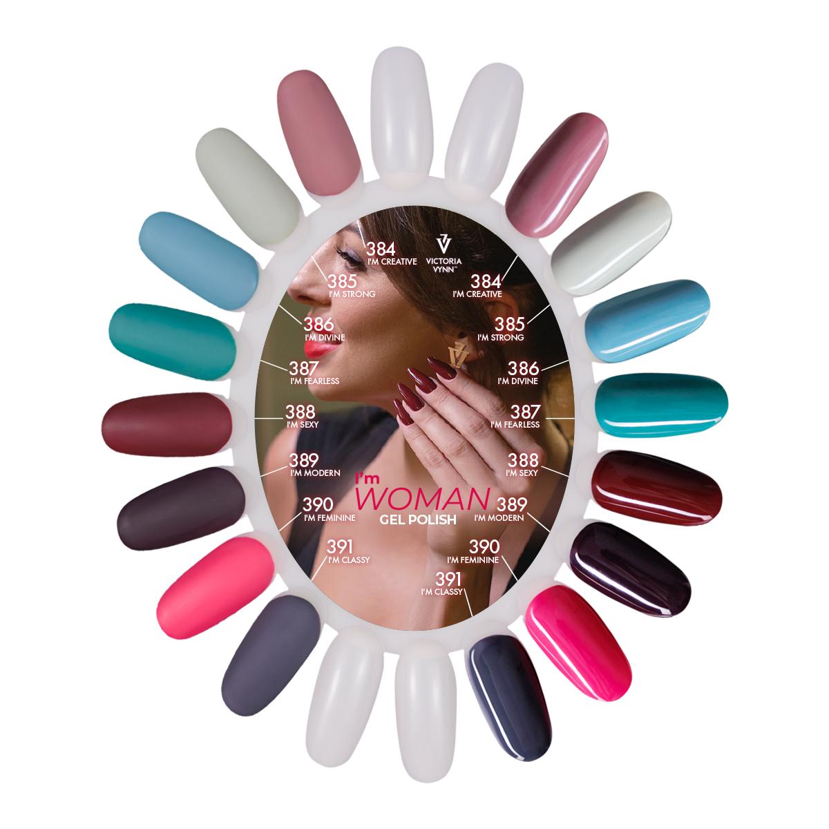 color chart gel polish 384 391