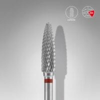 Staleks Carbide Nail Drill Bit, "Corn", Red, Head Diameter 4mm, Working Part 14mm (FT90R040/14)