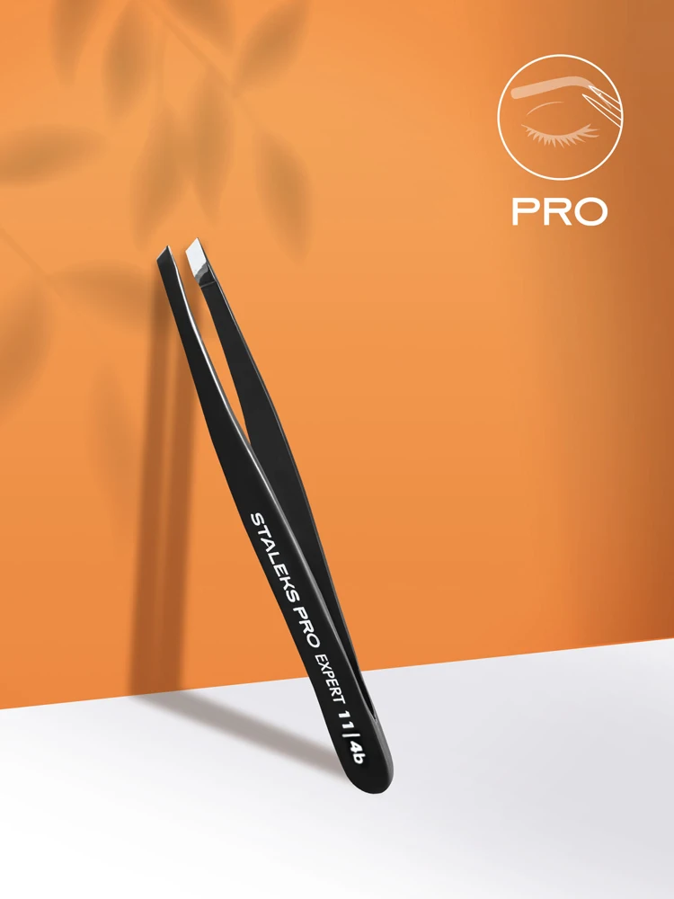 eyebrow tweezers black expert 11 type 4b narrow beveled