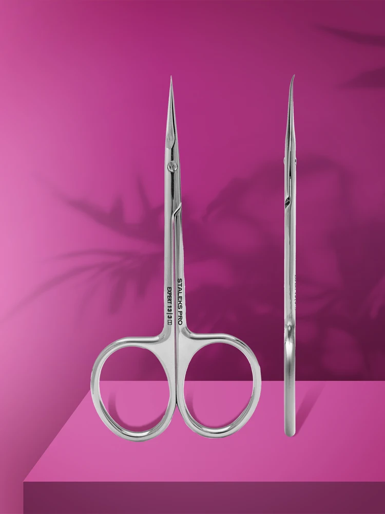 Staleks PRO Ciseaux à cuticules professionnels avec crochet pour gauchers EXPERT 13 TYPE 3 2 professional cuticle scissors with hook for left handed users expert 13 type 3