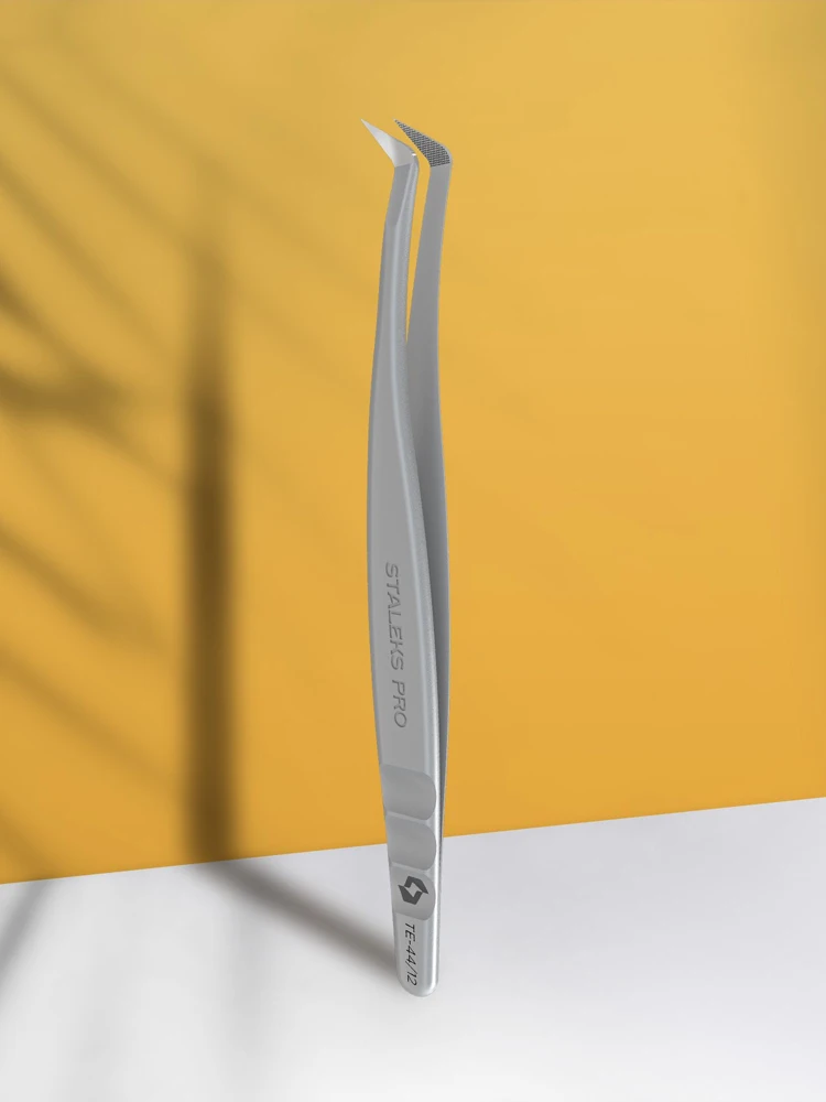 Staleks Professional eyelash tweezers with fiber tips EXPERT 45 TYPE 1 (curved) 2 professional eyelash tweezers with fiber tips expert 44 type 12 l shaped 65 1