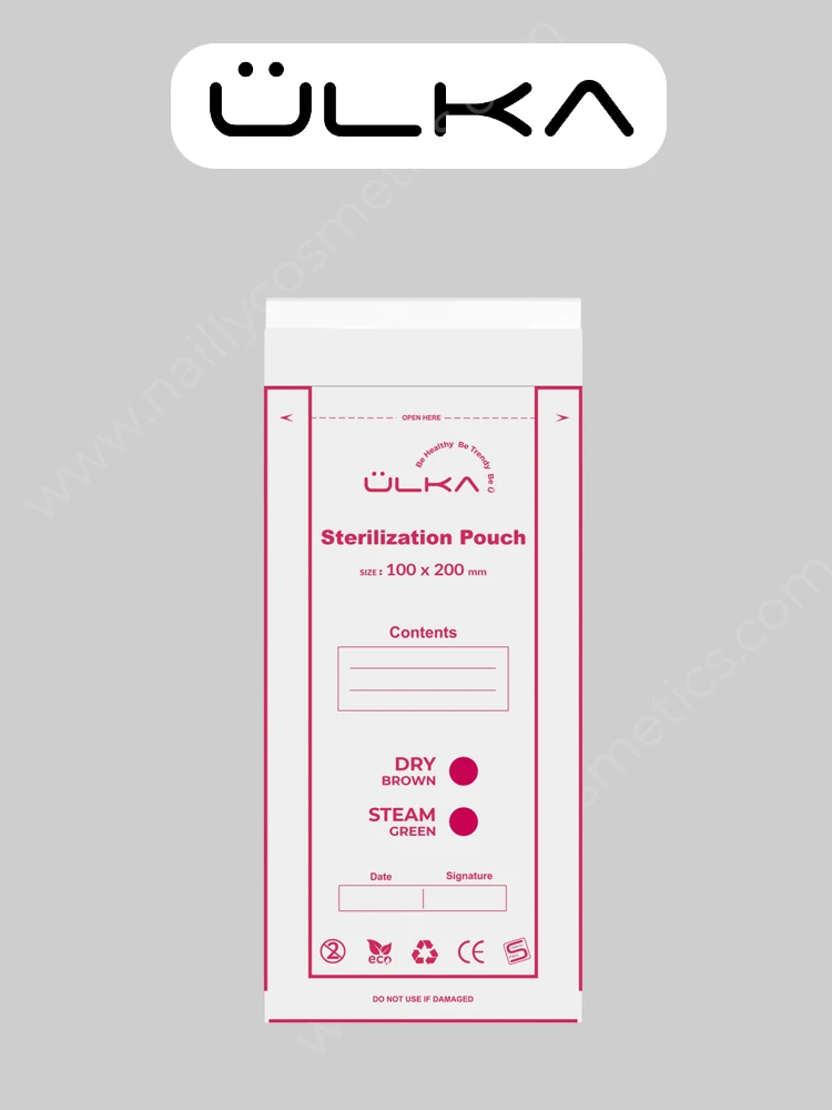 ÜLKA Sachets de stérilisation avec indicateur 100mmx200mm (100 pcs) 2 sterilization pouche 200mmx100mm