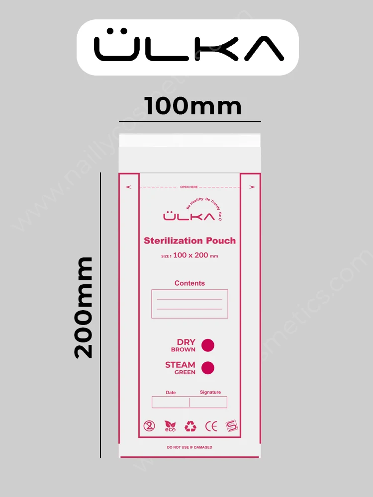 ÜLKA Sachets de stérilisation avec indicateur 100mmx200mm (100 pcs) 4 sterilization pouche
