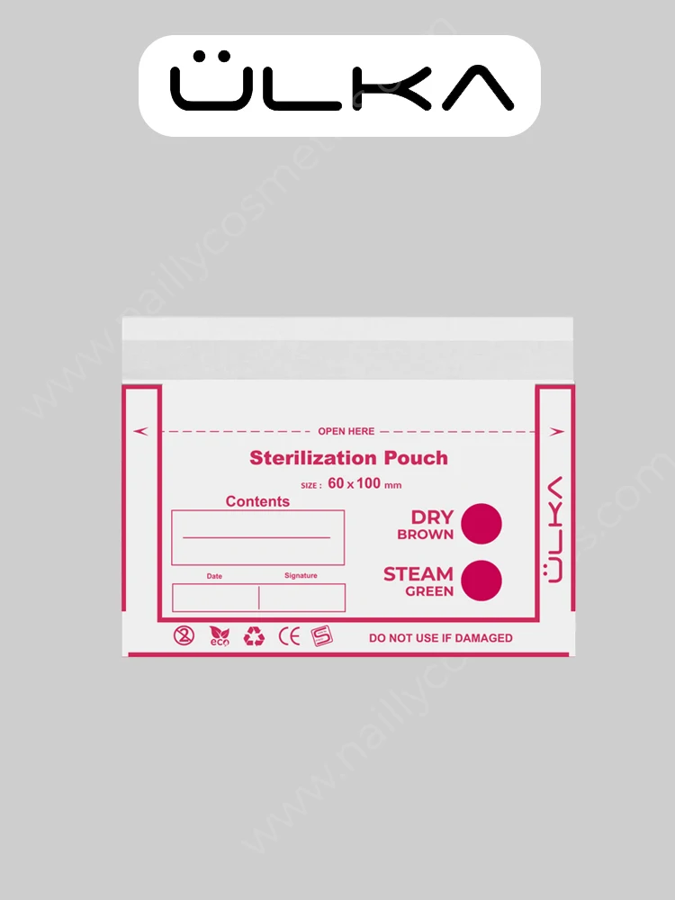 ÜLKA Sachets de stérilisation avec indicateur 100mmx60mm (100 pcs) 2 sterilization pouche 60mmx100m