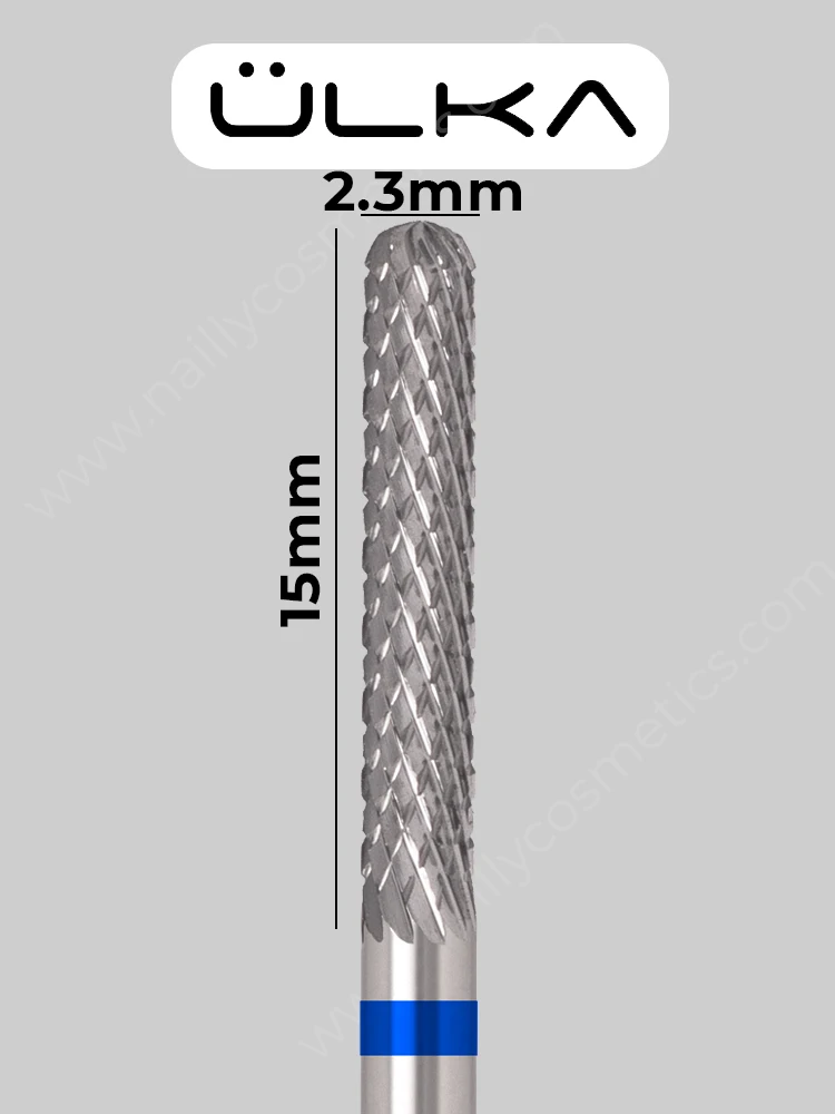 ulka carbide nail drill bit needle blue head diameter 23 mm working part 15 mm