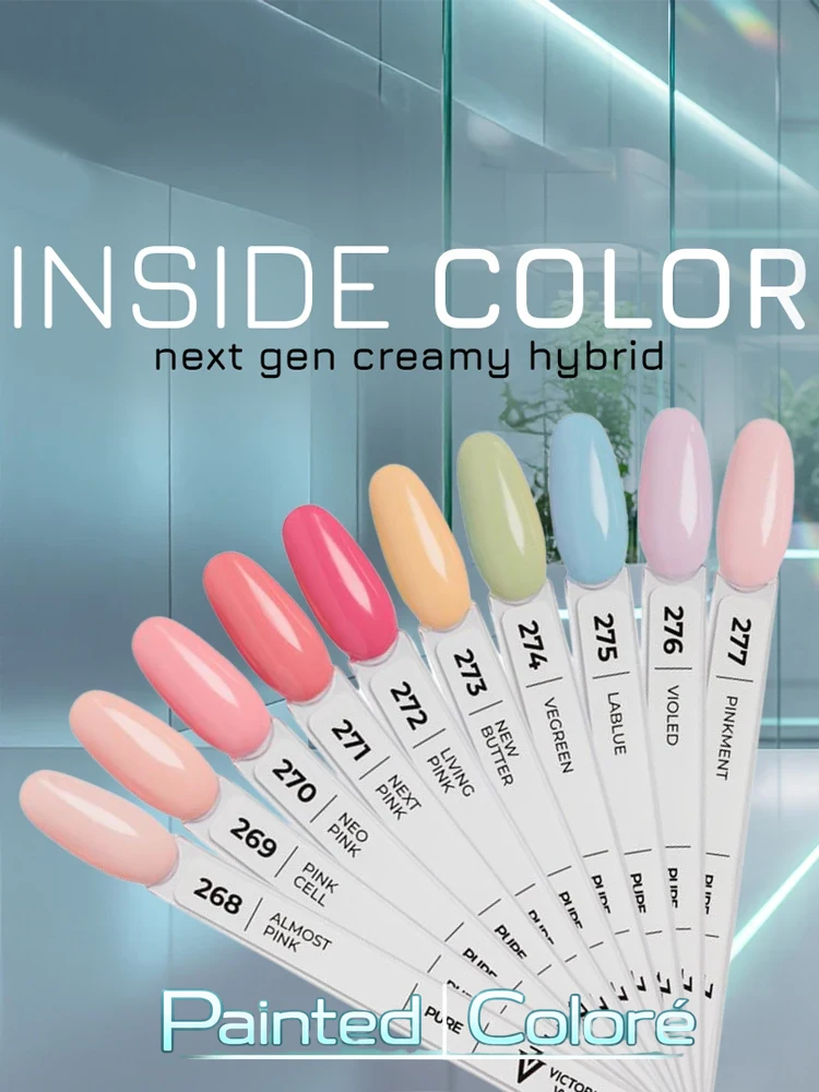 Victoria VYNN Inside Color Pure Vegan Creamy Hybrid Collection Color Chart 268-277 (Painted) 2 color chart painted image 2