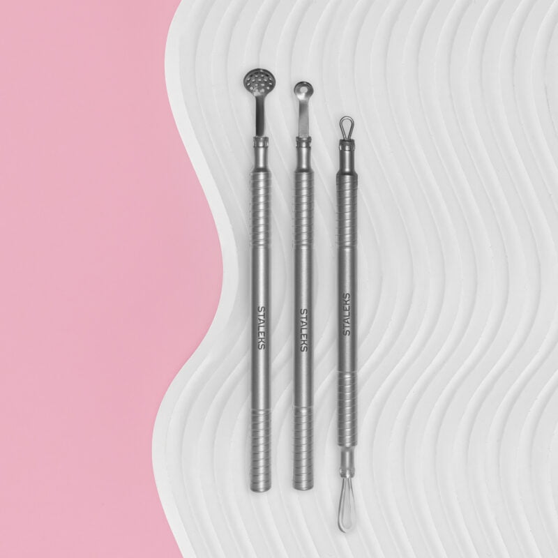 STALEKS PRO Cosmetology toolset “Clean Skin” BEAUTY & CARE 30 (Uno spoon, round tool with 19 holes and double-ended loop)