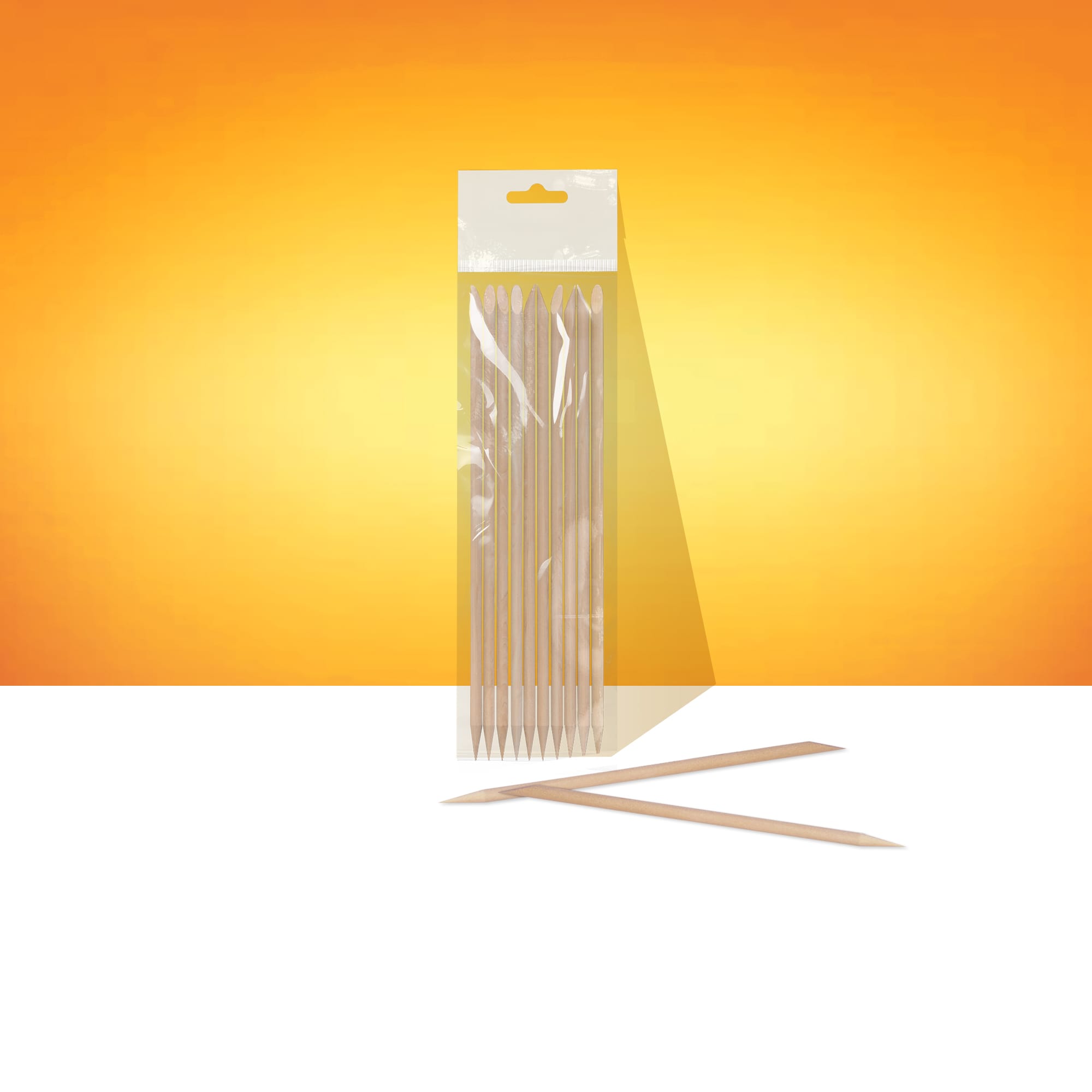Staleks PRO Orange stick for manicure, wooden 150 mm (10 pcs)