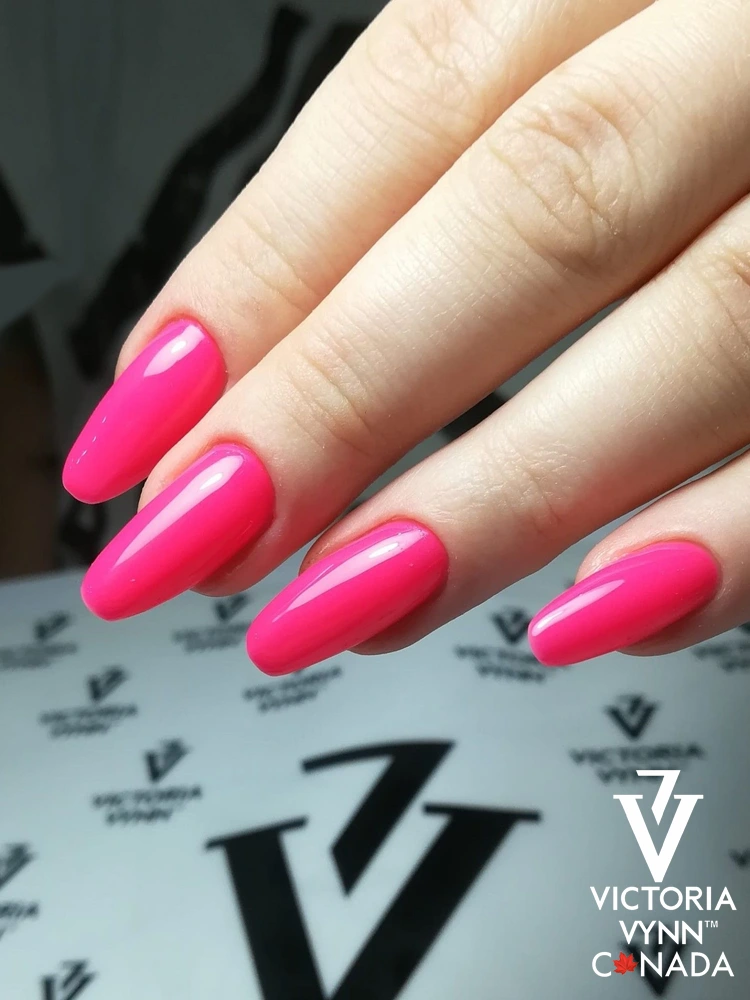 Best Bright Neon Pink Nails Victoria VYNN Pure Creamy Hybrid 077 Hot Shot