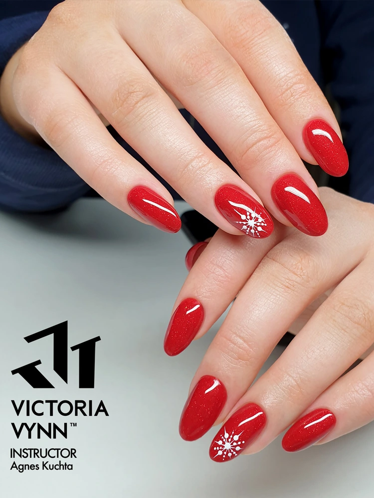Best Red Glitter Nails Victoria VYNN Pure Creamy Hybrid 048 Red Obsessed