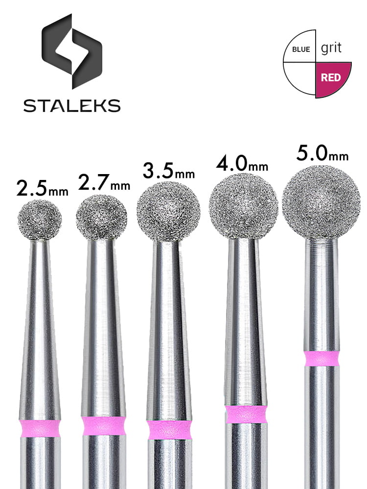 Diamond nail drill bit ball red