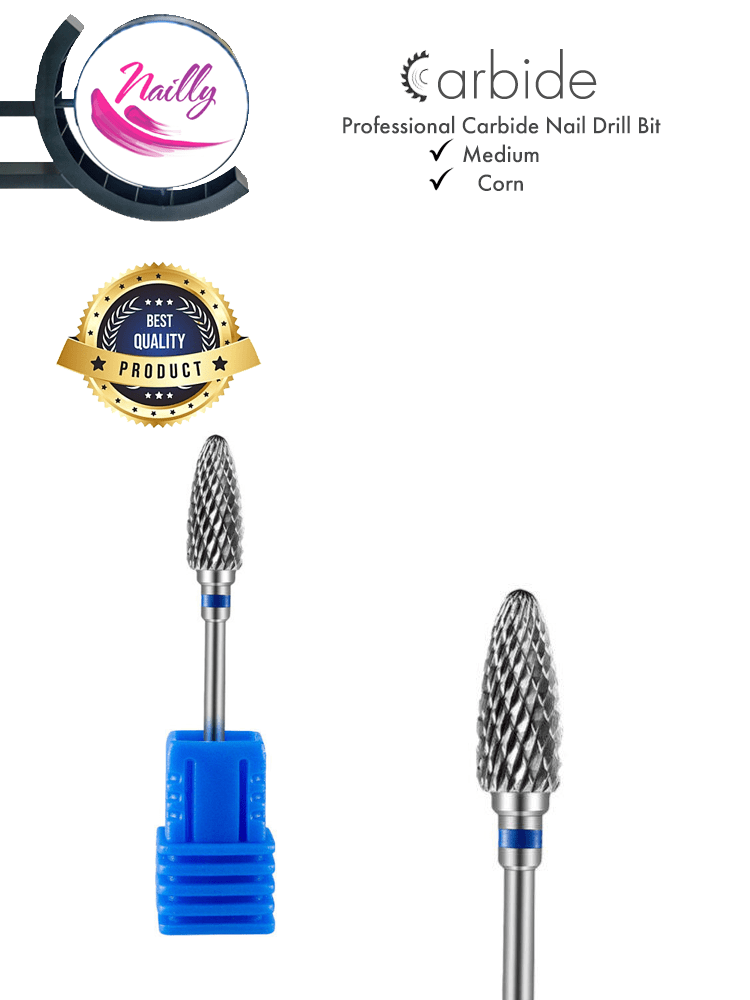 Nailly Professional Carbide Nail Drill Bit Corn Medium Blue