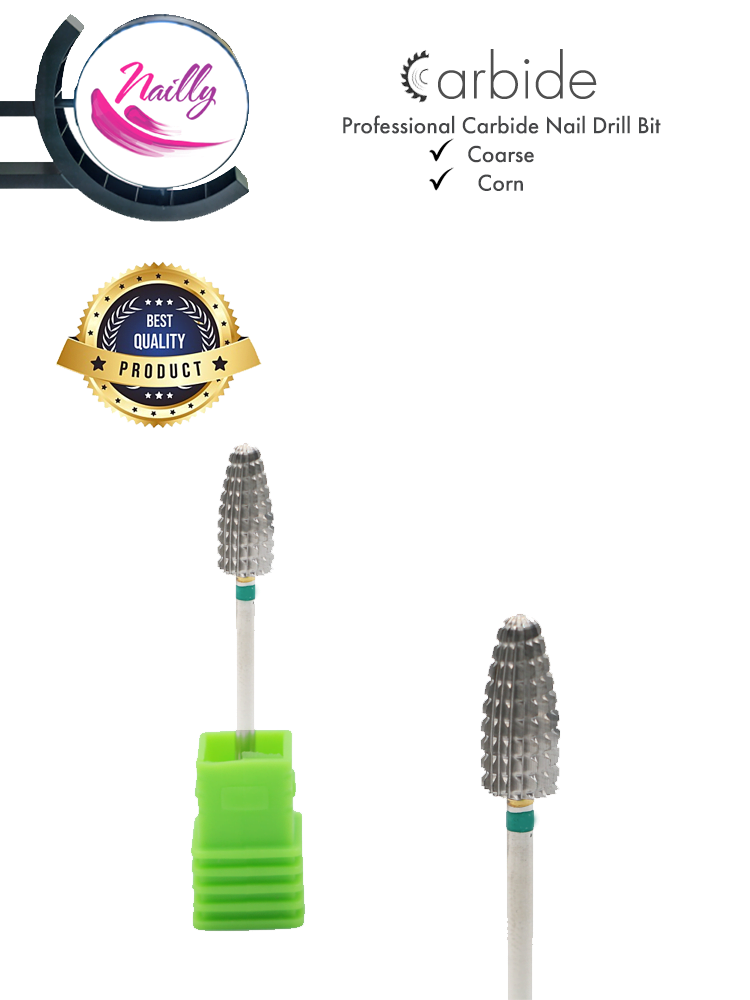 Nailly Professional Carbide Nail Drill Bit Corn Coarse Green