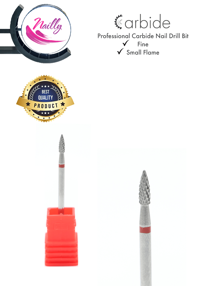 Nailly Professional Carbide Nail Drill Bit Small Flame Red