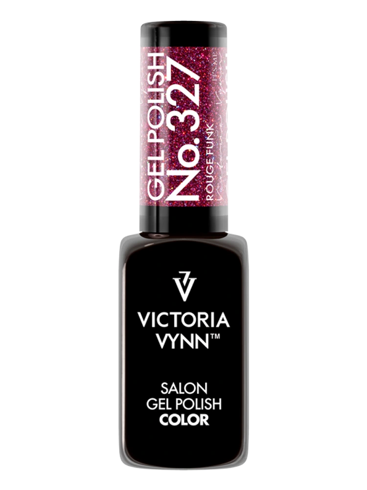 Reflective disco gel polish Victoria VYNN 327 Rouge Funk
