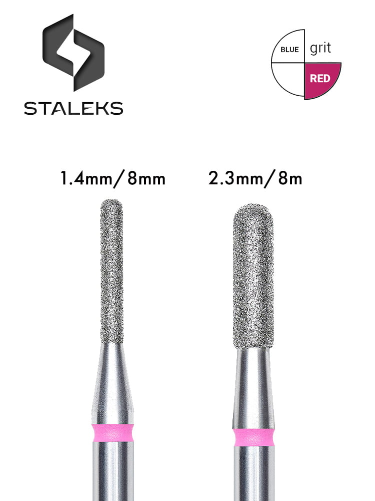 Professional Diamond Nail Bits Rounded Cylinder Red