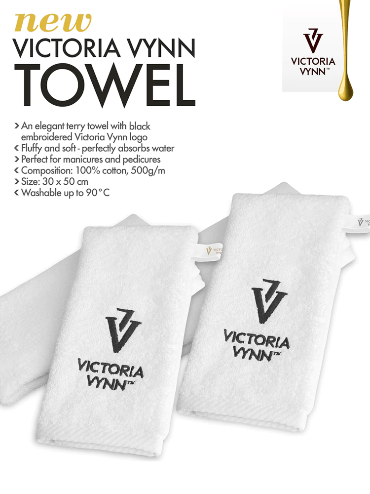 Victoria VYNN White Towel with Black Logo