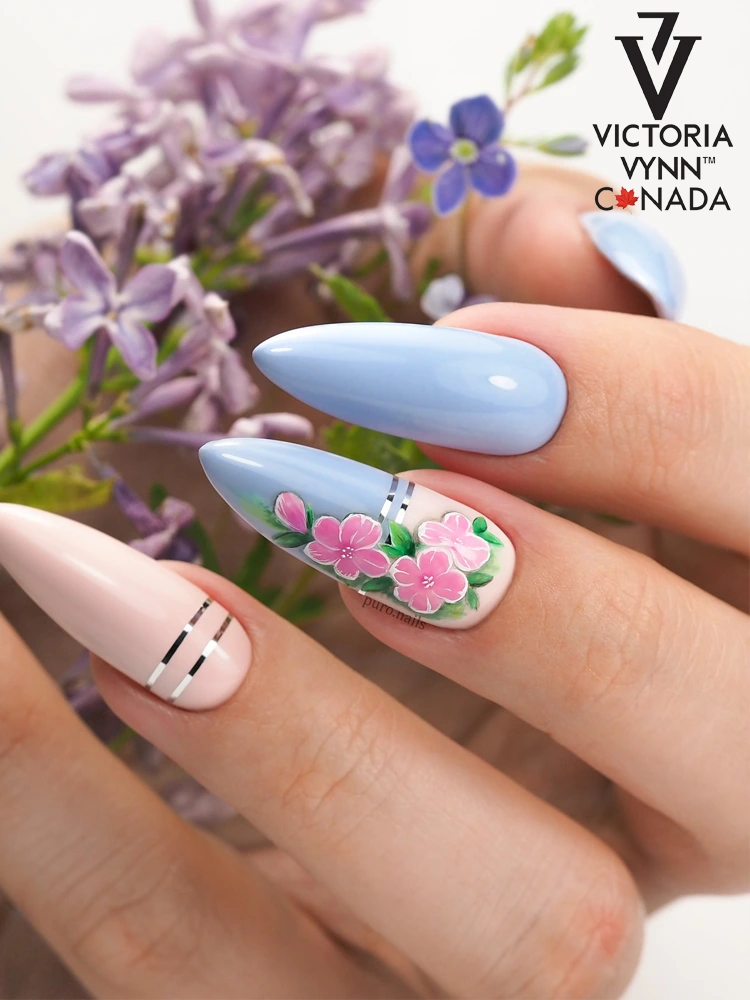 best sky light blue gel nails victoria vynn pure creamy hybrid 030 polar sky