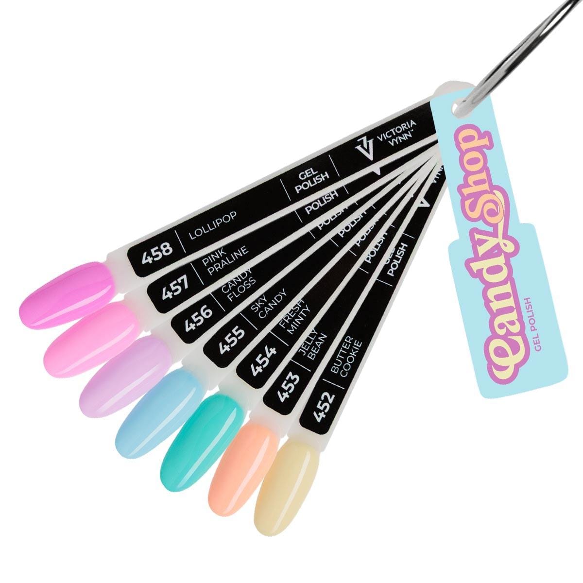 Victoria VYNN Salon Gel Polish Candy Shop Painted Color Chart 452-458
